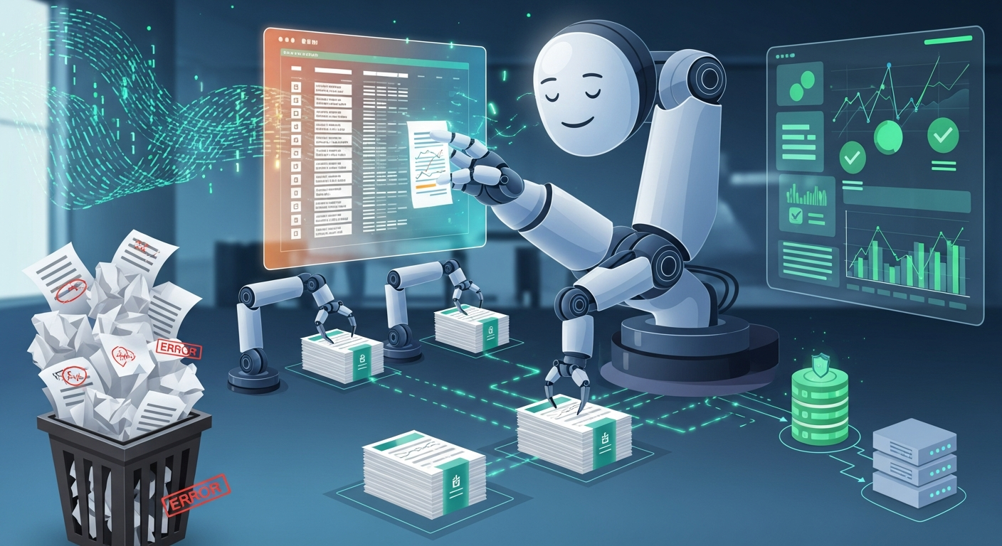 Illustration showing automation reducing finance errors