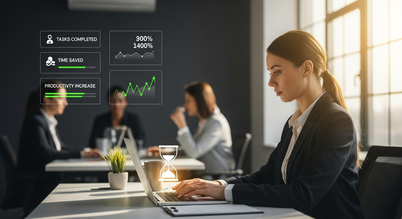 Illustration of business automation saving time